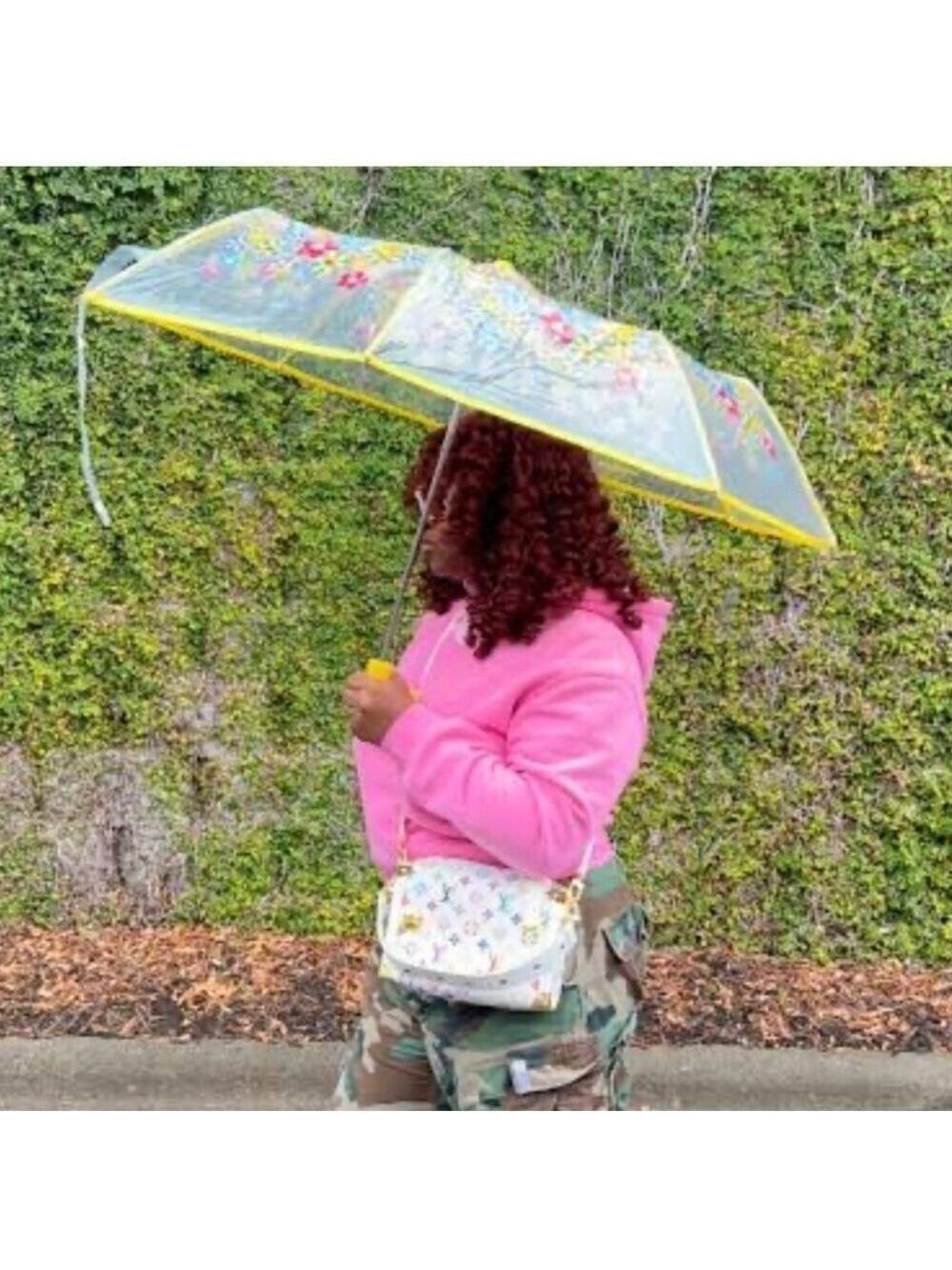 Marc Jacobs Daisy Parfums Takashi Murakami Umbrella Floral Clear Yellow New - Picture 4 of 11